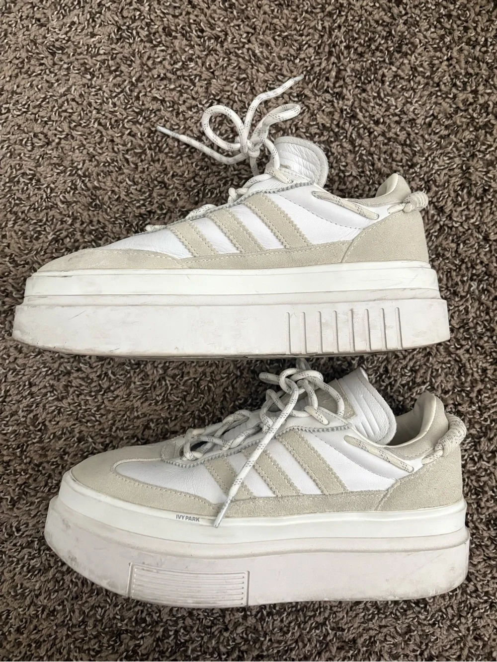 IVY PARK Cream and White Platform Sneakers